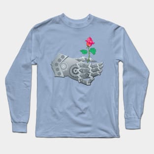 Steampunk hand giving flower Long Sleeve T-Shirt